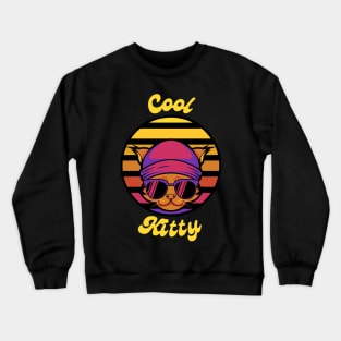 Cool Kitty Retro Shirt - Funky Vintage Cat Graphic Tee, Quirky Hipster Fashion, Perfect Gift for Cool Cat Owners Crewneck Sweatshirt